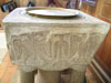View of font carving